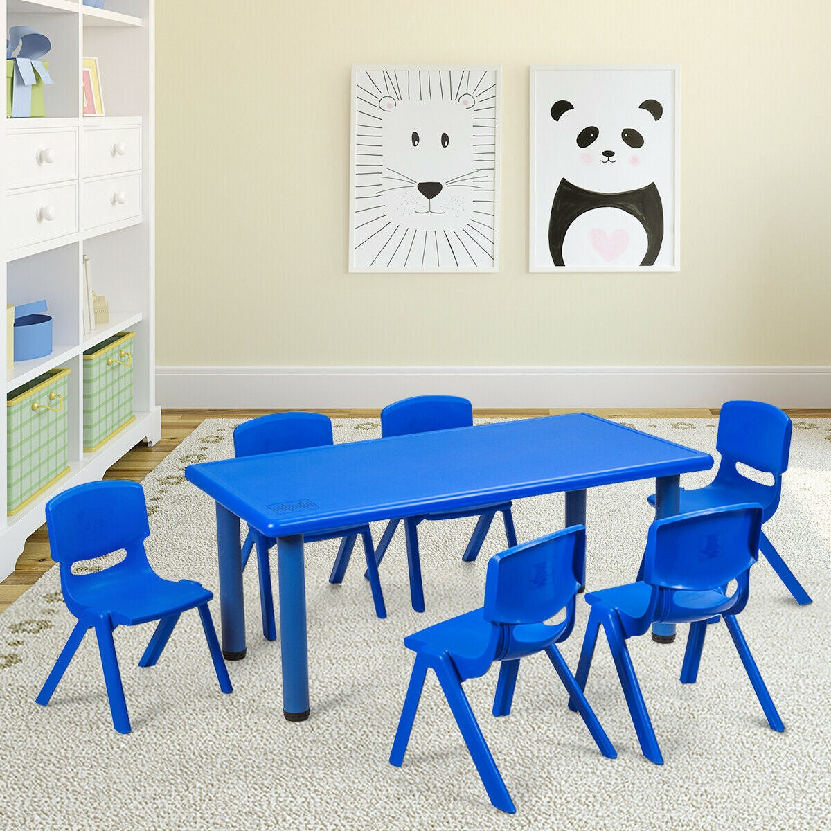 Sillas apilables de plástico para niños, paquete de 6, para aula