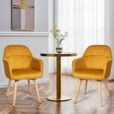 Juego de 2 sillones decorativos de ocio de respaldo medio - Amarillo