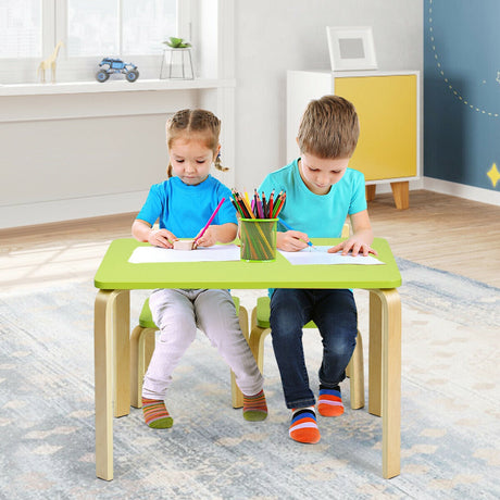 Juego de mesa y 2 sillas de madera de 3 piezas para niños