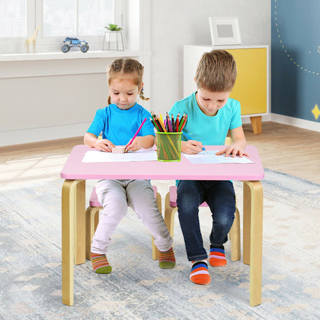 Juego de mesa y 2 sillas de madera de 3 piezas para niños
