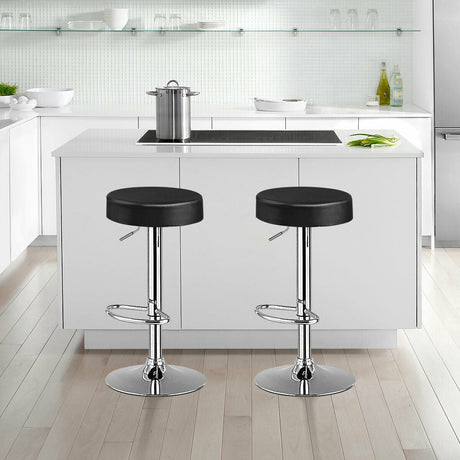 1 taburete redondo de bar, silla de pub giratoria ajustable