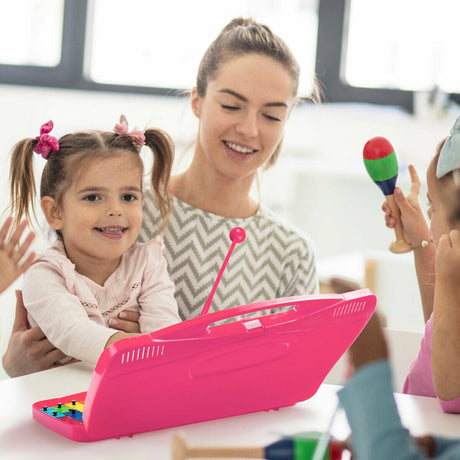 Glockenspiel de 25 notas para niños, xilófono cromático de metal - Rosa