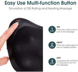 Almohada de masaje Shiatsu con calor, amasamiento profundo para hombros, cuello y espalda