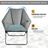 Silla de camping de ocio plegable de gran tamaño con estructura de hierro resistente
