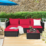 Juego de muebles de ratán para patio de 5 piezas