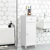Mueble de almacenamiento de madera para baño con cajón y estante