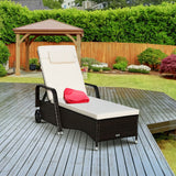 Tumbona reclinable acolchada para exteriores con respaldo ajustable