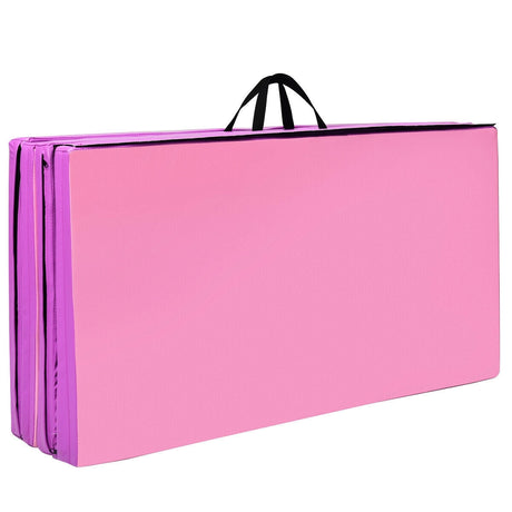 Colchoneta de gimnasia plegable de 4 pies x 10 pies de grosor - Rosa y morado