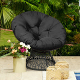 Sillón Papasan de Ratán Ergonómico Giratorio 360 Grados Cojín Suave para Jardín