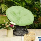 Sillón Papasan de Ratán Ergonómico Giratorio 360 Grados Cojín Suave para Jardín