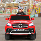 Coche Eléctrico de 12 V para Niños de 2 Plazas, con Licencia Mercedes Benz Clase X, con Mando a Distancia y Maletero - Rojo