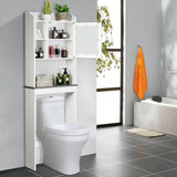 Armario blanco para baño ahorrador de espacio, sobre inodoro