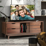 Mueble de TV para televisores de hasta 60 pulgadas, mesa consola multimedia con almacenamiento con puertas