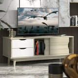 Mueble de TV para televisores de hasta 60 pulgadas, mesa consola multimedia con almacenamiento con puertas