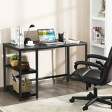 Escritorio de ordenador de 47 pulgadas, mesa de estudio, estación de trabajo para el hogar con estante ajustable, negro