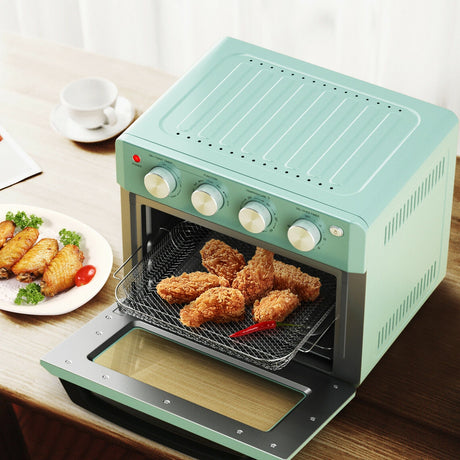 Horno Tostador de Convección y Freidora de Aire de 19 Qt con 5 Accesorios - Verde