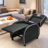 Sillón reclinable de masaje para juegos con reposacabezas y respaldo ajustable para cine en casa