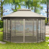 Gazebo de patio octogonal de 10x 12 pies