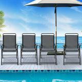 4 sillas plegables portátiles para exterior con reposabrazos