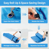 Colchoneta inflable autoinflable para camping y exterior con almohadas