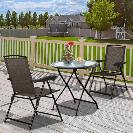 2 sillas reclinables plegables con reposabrazos lisos y respaldo ajustable para patio