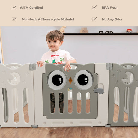 Parque para bebés de 14 paneles, centro de actividades para niños, corralito plegable con puerta con cerradura