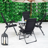 Juego de 4 sillas plegables para patio con respaldo ajustable - Negro