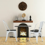 4 sillas de comedor metálicas apilables estilo Tolix con asiento de madera