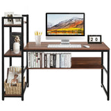 59-Inch Computer Desk Home Office Workstation 4-Tier Storage Shelves