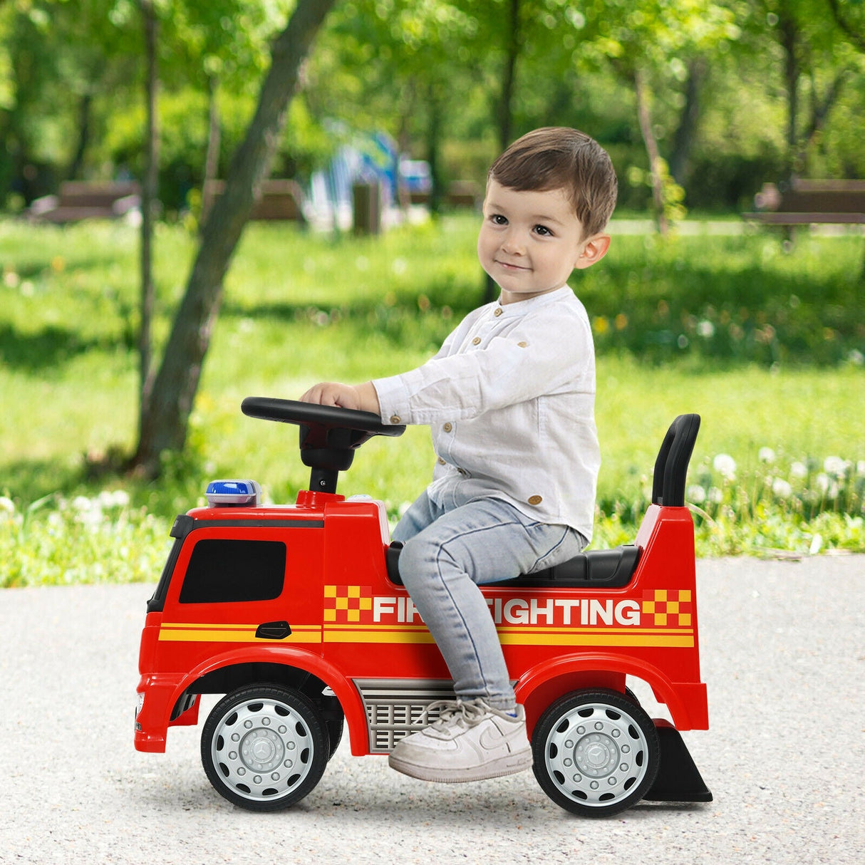 Coche de Carreras de Bomberos Mercedes Benz con Licencia para Niños