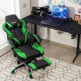 Silla gaming ajustable con reposapiés