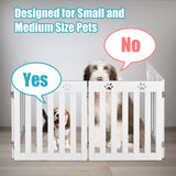 24 Inch Folding Wooden Freestanding Pet Gate Dog Gate with 360¬∞ Hinge
