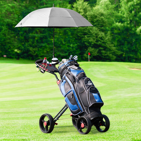 Carro de golf plegable de 4 ruedas para empujar y jalar
