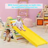 Set de gimnasio de juegos de escalada triangular 5 en 1 para niños con 2 rampas