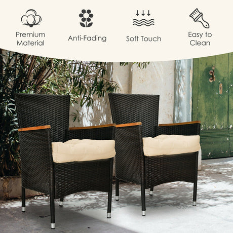 Cojines de 21 x 21 pulgadas para asientos de sillas de patio para uso en interiores y exteriores