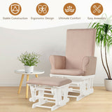 Set de sillón mecedora y otomana con cojines para guardería de bebé