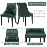 Modern Upholstered Button-Tufted Dining Chair with Naild Trim