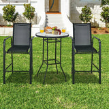 Juego de 3 taburetes de mesa de bar para patio exterior