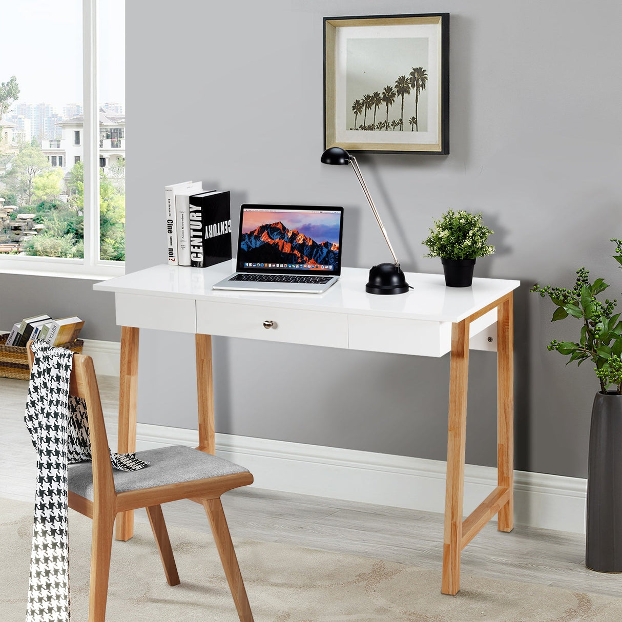 Escritorio de computadora, mesa para laptop, mesa de escritura, tocador de maquillaje