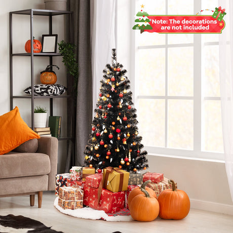 Árbol de Halloween Artificial de 4.5 Pies con 6 Modos de Iluminación y 5 Músicas