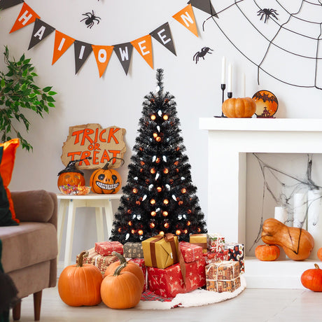 Árbol de Halloween Artificial de 4.5 Pies con 6 Modos de Iluminación y 5 Músicas
