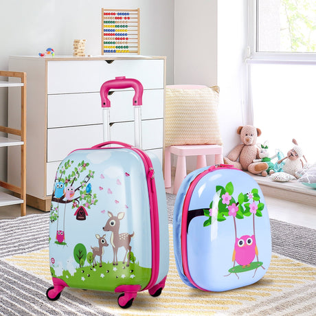Juego de 2 piezas de equipaje de mochila de maleta ABS para niños
