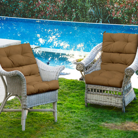 Cojín de asiento para silla de patio exterior, con mechones, de 22 x 44 pulgadas