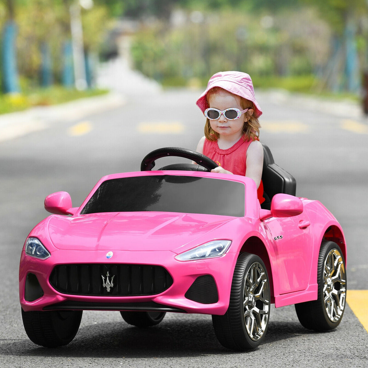 Coche montable de 12 V para niños con control remoto y luces