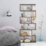 Estantería de Almacenamiento y Exhibición en Forma de S con 6 Niveles, Estantería Decorativa en Z