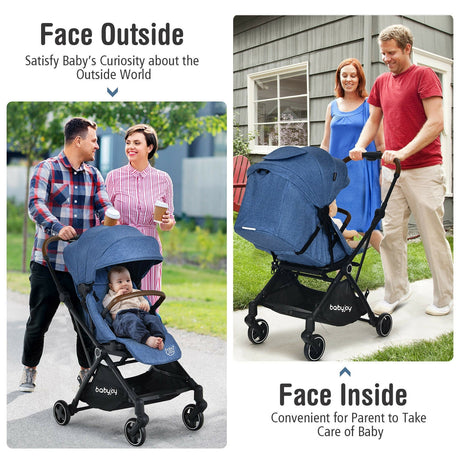 Cochecito de bebé convertible de aluminio 2 en 1 con capota ajustable