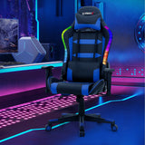 Silla Gaming Giratoria Ajustable con Luces LED y Mando a Distancia