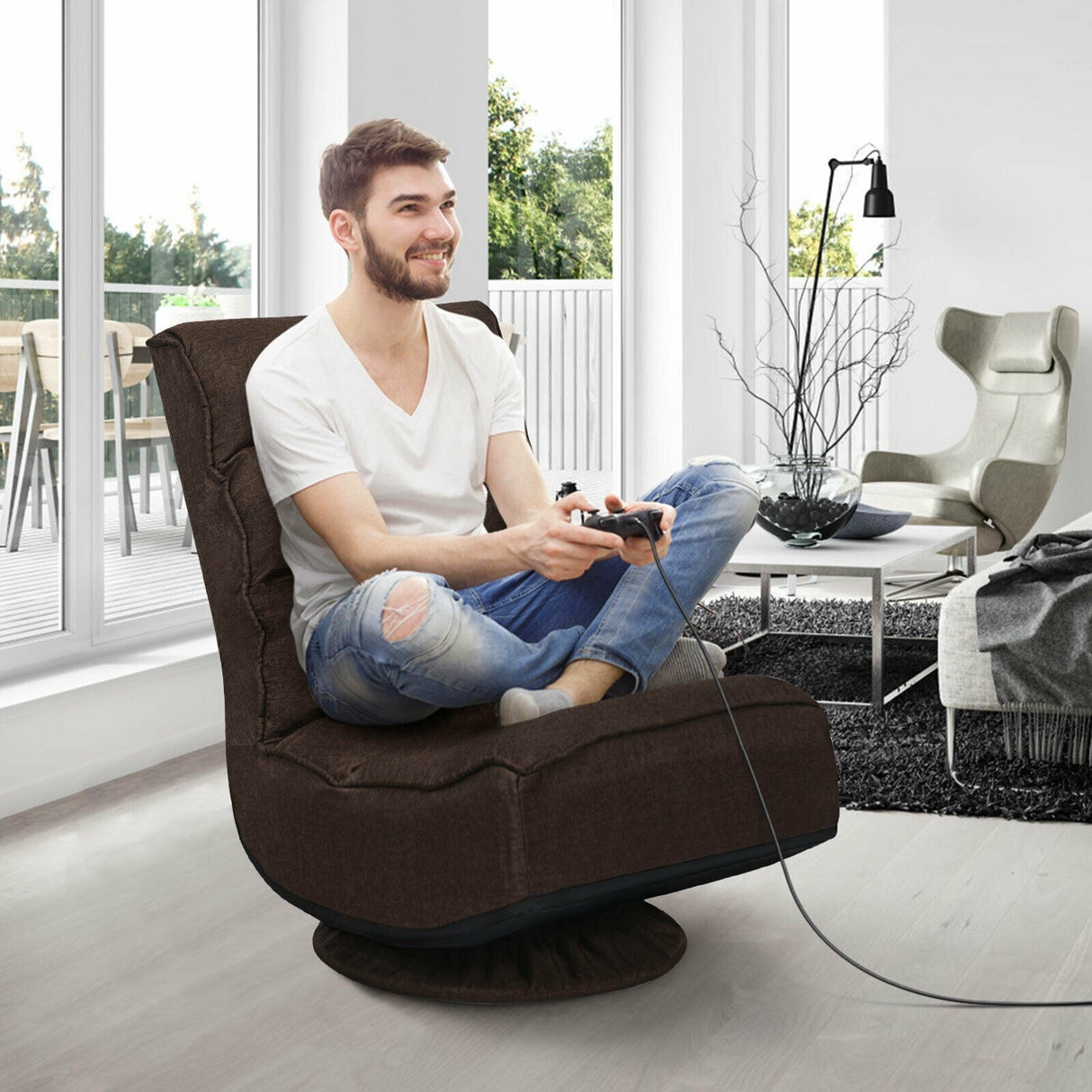 Silla de juego plegable de suelo de 5 posiciones