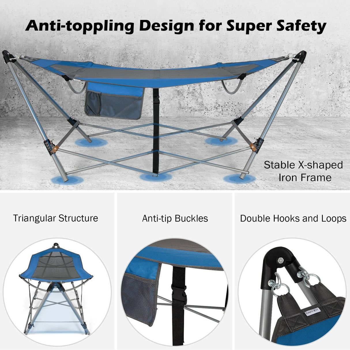 Hamaca Plegable Portátil con Soporte