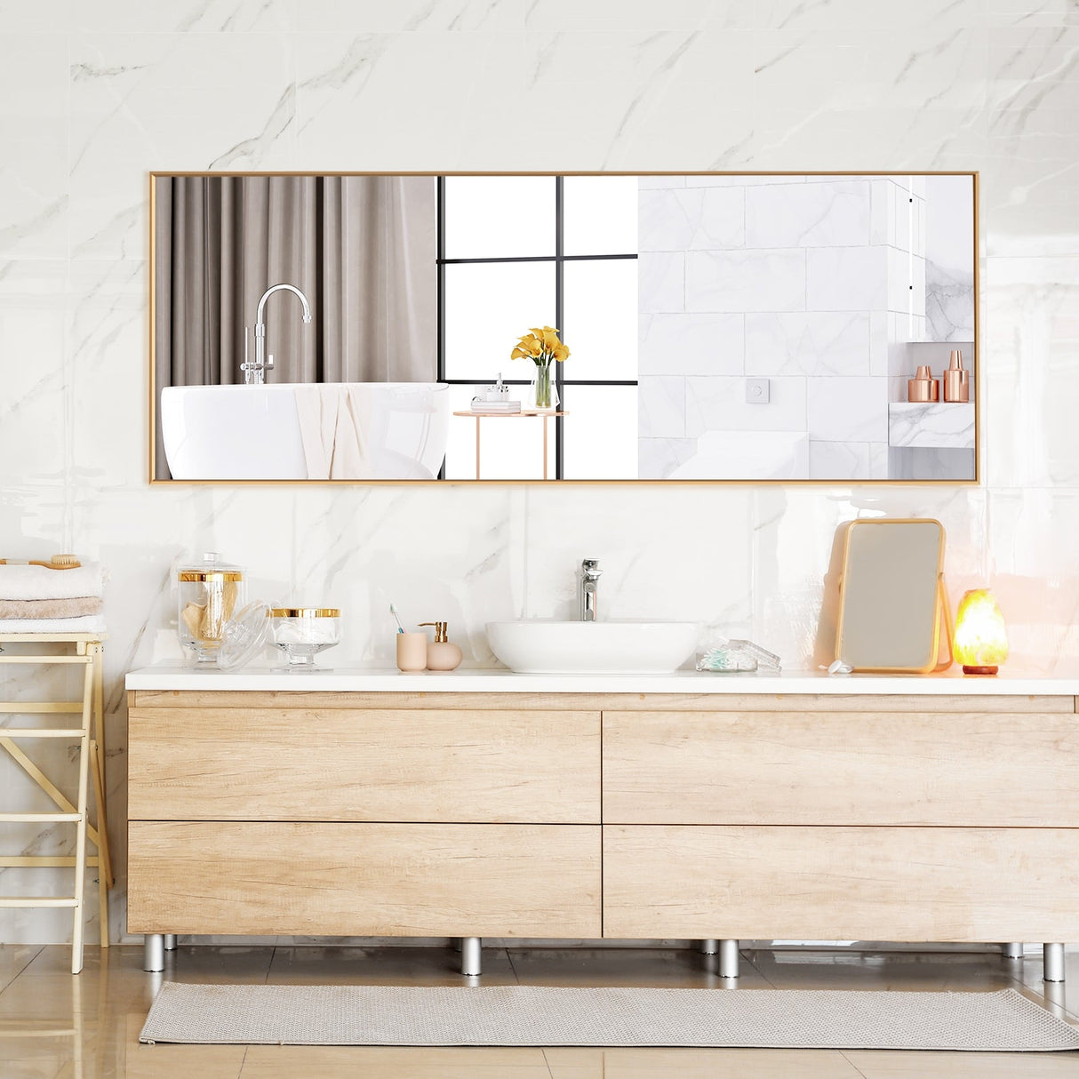 Espejo de cuerpo entero de 59 pulgadas, espejo grande rectangular para dormitorio